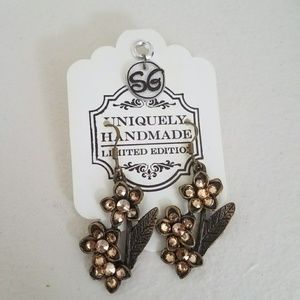 Swarosky flowers earrings